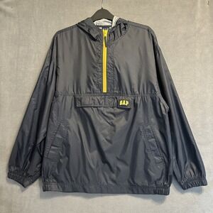 VTG Y2K GAP Windbreaker Anorak Jacket‎ Nylon Youth Boys XXL Navy Hooded Packable